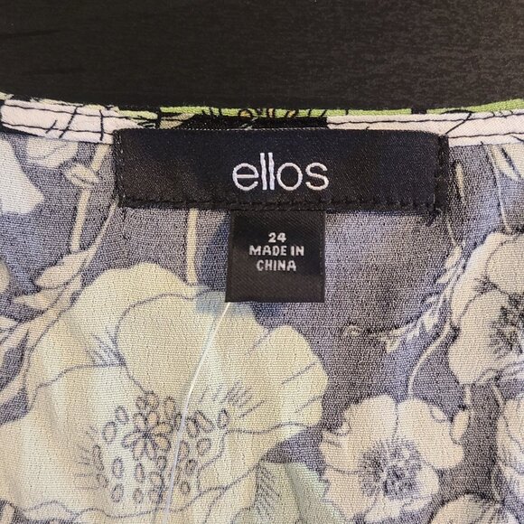 Ellos Womens Plus Size Empire V Neck Ruffled Dress 24 NWT Floral Ruffle Sleeve - Picture 7 of 8